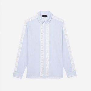 The Kooples BLUE AND WHITE STRIPED COTTON SHIRT